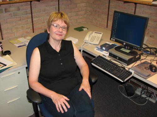 Kathy DeMey in her office