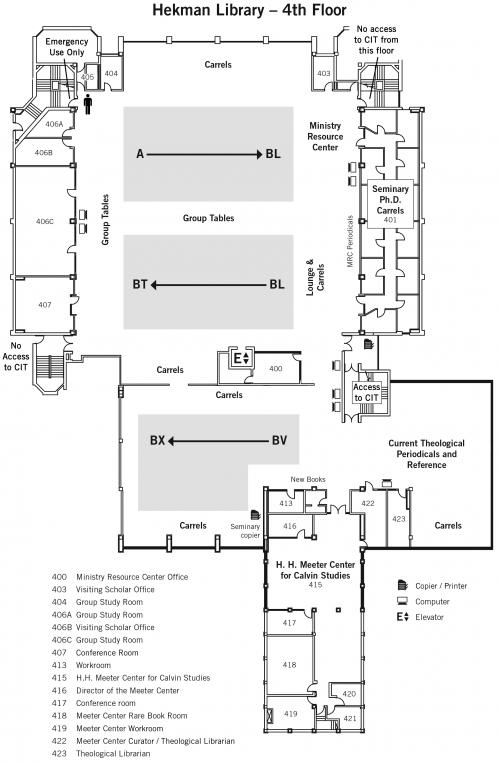 The Hekman Library -- Fourth Floor (Maps)
