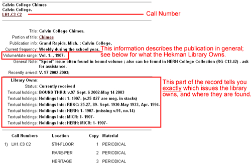 WebCat Journal Record