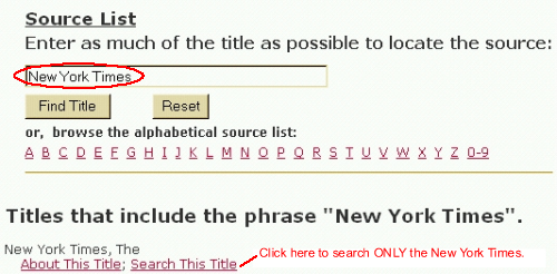 New York Times Basic Search