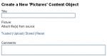 Create a New Pictures Content Object