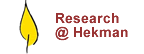 Research at Hekman Logo Red Text